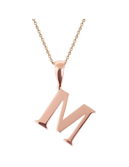 Kuyumcudukkani Zincirli Rose Altın Renk "M" Harfli Kolye