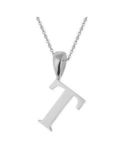 Kuyumcudukkani Zincirli Beyaz Altın Renk "T" Harfli Kolye
