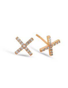 Kuyumcudukkani Beyaz Zirkon Taşlı"X"Trend Küpe-30085-R-W