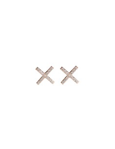 Kuyumcudukkani Zirkon Taşlı"X"Trend Küpe-Küçük Boy-31134-R-W-4MM