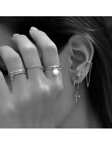 Kuyumcudukkani Zirkon Taşlı"X"Trend Küpe-Küçük Boy-31134-R-W-4MM