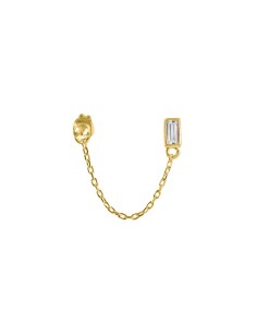 Kuyumcudukkani Çift Özellik Kullanımlı Baget Taşlı Trend "Ear Cuff"Küpe-31146-G-W