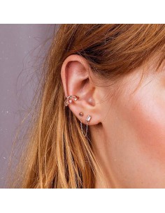 Kuyumcudukkani Çift Özellik Kullanımlı Baget Taşlı Trend "Ear Cuff"Küpe-31146-G-W 2