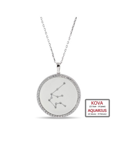 Kuyumcudukkanı ZirkonTaşlı"Kova Burcu"Kolye-33019-AQUA-W
