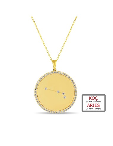 Kuyumcudukkanı ZirkonTaşlı"Koç Burcu"Kolye-33019-ARIES-G