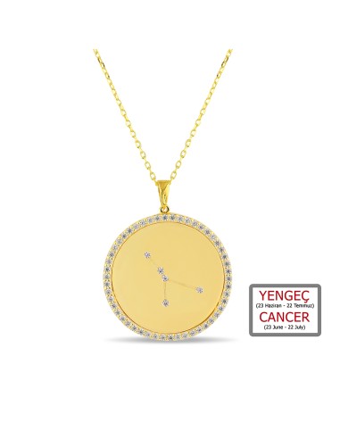 Kuyumcudukkanı ZirkonTaşlı"Yengeç Burcu"Kolye-33019-CANCER-G