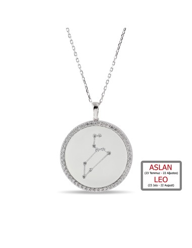Kuyumcudukkanı ZirkonTaşlı"Aslan Burcu"Kolye-33019-LEO-W
