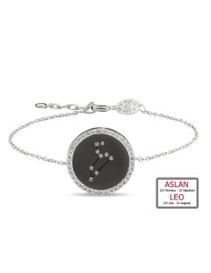 Kuyumcudukkanı ZirkonTaşlı"Aslan Burcu"Bileklik-50283-LEO-BLK