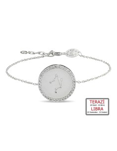 Kuyumcudukkanı ZirkonTaşlı"Terazi Burcu"Bileklik-50283-LIBRA-W