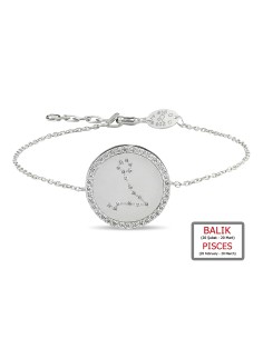 Kuyumcudukkanı ZirkonTaşlı"Balık Burcu"Bileklik-50283-PİSCES-W