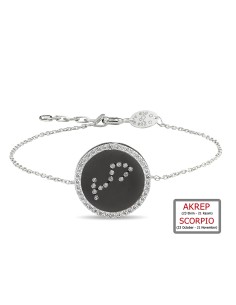 Kuyumcudukkanı ZirkonTaşlı"Akrep Burcu"Bileklik-50283-SCORPIO-BLK