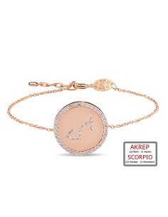 Kuyumcudukkanı ZirkonTaşlı"Akrep Burcu"Bileklik-50283-SCORPIO-R