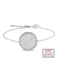 Kuyumcudukkanı ZirkonTaşlı"Akrep Burcu"Bileklik-50283-SCORPIO-W