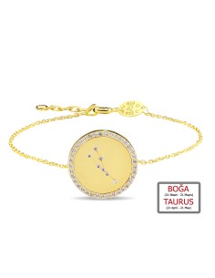Kuyumcudukkanı ZirkonTaşlı"Boğa Burcu"Bileklik-50283-TAURUS-G