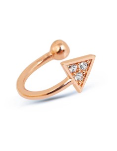 Kuyumcudukkani Üçgen İçinde 3 Taşlı Trend " Ear Cuff " Küpe-30058-R-W 2