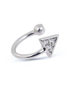 Kuyumcudukkani Üçgen İçinde 3 Taşlı Trend " Ear Cuff " Küpe-30058-W-W 2