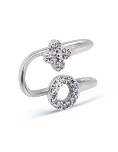 Kuyumcudukkani Yonca ve Taşlı Yuvarlak Modelli Trend"Ear Cuff"Küpe-30064-W-W 2