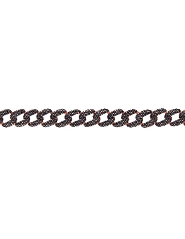 Kuyumcudukkani"Siyah Renk Taşlı Cuban Chain"Bileklik- 50275-R-BLK
