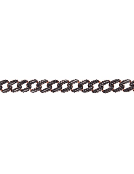 Kuyumcudukkani"Siyah Renk Taşlı Cuban Chain"Bileklik- 50275-R-BLK