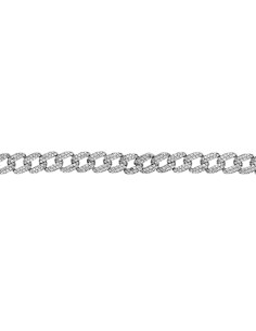 Kuyumcudukkani"Beyaz Renk Taşlı Cuban Chain"Bileklik- 50275-W-W 2