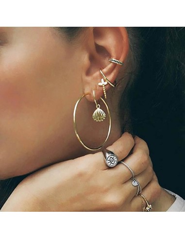 Kuyumcudukkani Kalp Şekilli SarıTrend"Ear Cuff"Küpe-31124-R