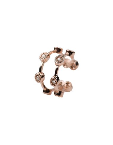 Kuyumcudukkani Çift Sıra Taşlı Trend"Ear Cuff"Küpe-31122-W-W