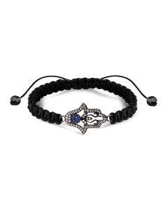 Kuyumcudukkani "Hamsa"Makrome İpli Bileklik- 40054-B-W-BLK