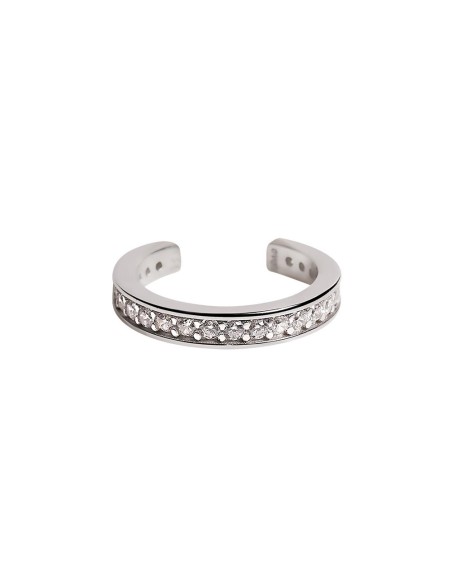 Kuyumcudukkani Tamtur Beyaz Taşlı Modelli Trend"Ear Cuff"Küpe-31123-W-W