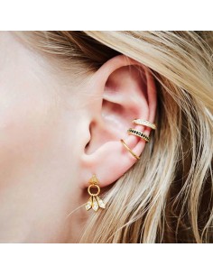 Kuyumcudukkani Tamtur Siyah Taşlı Modelli Trend"Ear Cuff"Küpe-31123-R-BLK 2