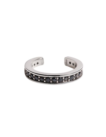 Kuyumcudukkani Tamtur Siyah Taşlı Modelli Trend"Ear Cuff"Küpe-31123-W-BLK