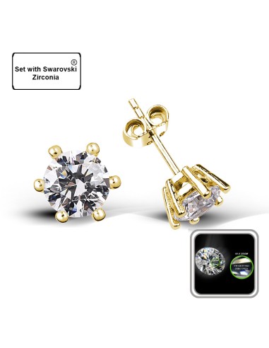Kuyumcudukkani 4mm Zirconia Taşlı"Tektaş"Küpe- 32115-G-W