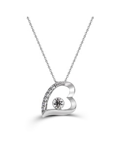 Avusturya Crystal Stone Stone-set Yedi Stone-set Heart Necklace 32033-W-W