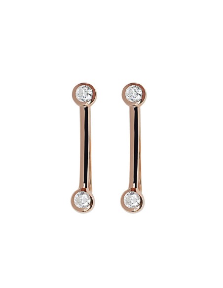 Kuyumcudukkani Trend İki Taşlı Ear Cuff Küpe-31126-R-W