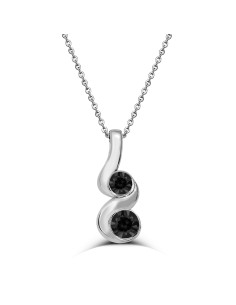 Avusturya Crystal Stone Stone-set Double Round Necklace 32035-W-BLK