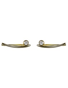 Kuyumcudukkani "TEK"Taşlı Ear Cuff Küpe-31125-G-W