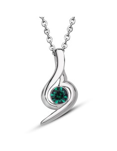 Avusturya Crystal Stone Abudance of My Heart Necklace 32036-W-GRN