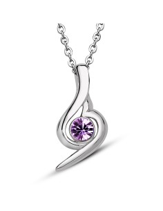 Avusturya Crystal Stone Abudance of My Heart Necklace 32036-W-PUR