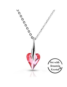 Avusturya Crystal Stone Stone-set 3D Cut Necklace 32053-W-R