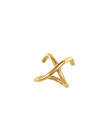 Kuyumcudukkani Usta Eli İle Yapılmış"X "Şekil Verilmiş Ear Cuff Küpe-31140-W