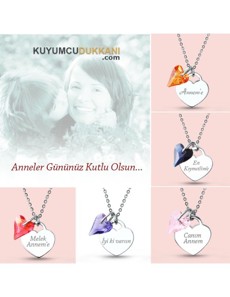Kuyumcudukkani "MESAJ"Yazılı Kolye - 32054-W-P