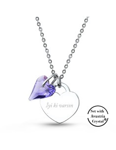 MESAJ Engraved Necklace 32054-W-PUR