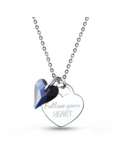 Kuyumcudukkani Avusturya Kristal Taşı İngilizce"Motivation"Yazılı Kolye - 32055-W-BLU
