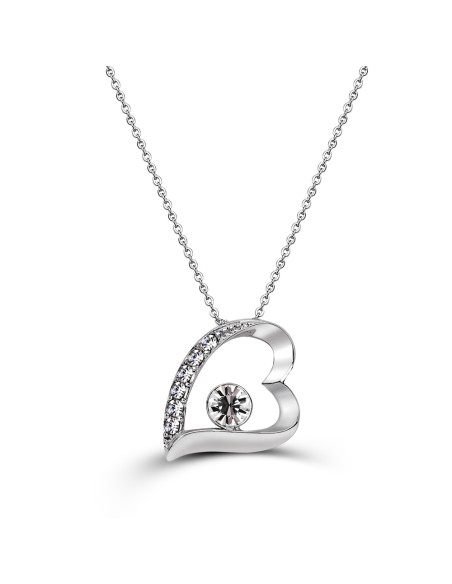 Kuyumcudukkani Avusturya Kristal Taşı Taşlı"Yedi Taşlı Kalp"Set- 32048-W-W