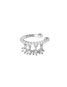 Kuyumcudukkani Yeni Trend 4 Zirkon Taşlı Noktalı Model Ear Cuff Küpe-31138-W-W