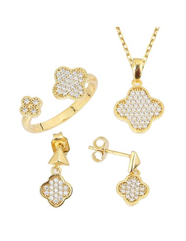Kuyumcudükkani Zirkon Taşlı 3lü Mini Set -24052-G-W
