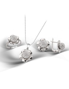 Kuyumcudükkani Avusturya"Crystal"Taşlı Mini Set -24003-W-W