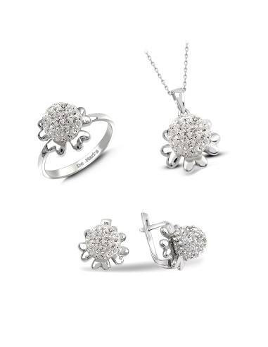 Kuyumcudükkani Avusturya"Crystal"Taşlı Mini Set -24004-W-W