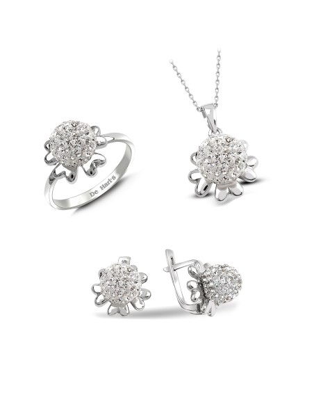 Kuyumcudükkani Avusturya"Crystal"Taşlı Mini Set -24004-W-W