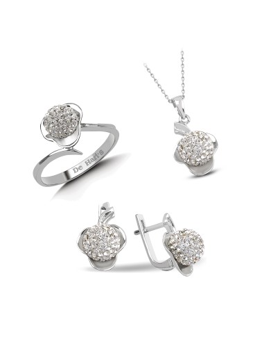 Kuyumcudükkani Avusturya"Crystal"Taşlı Mini Set -24005-W-W