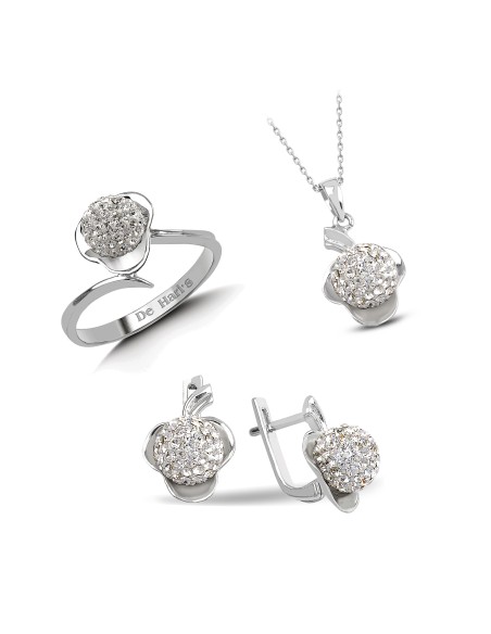 Kuyumcudükkani Avusturya"Crystal"Taşlı Mini Set -24005-W-W